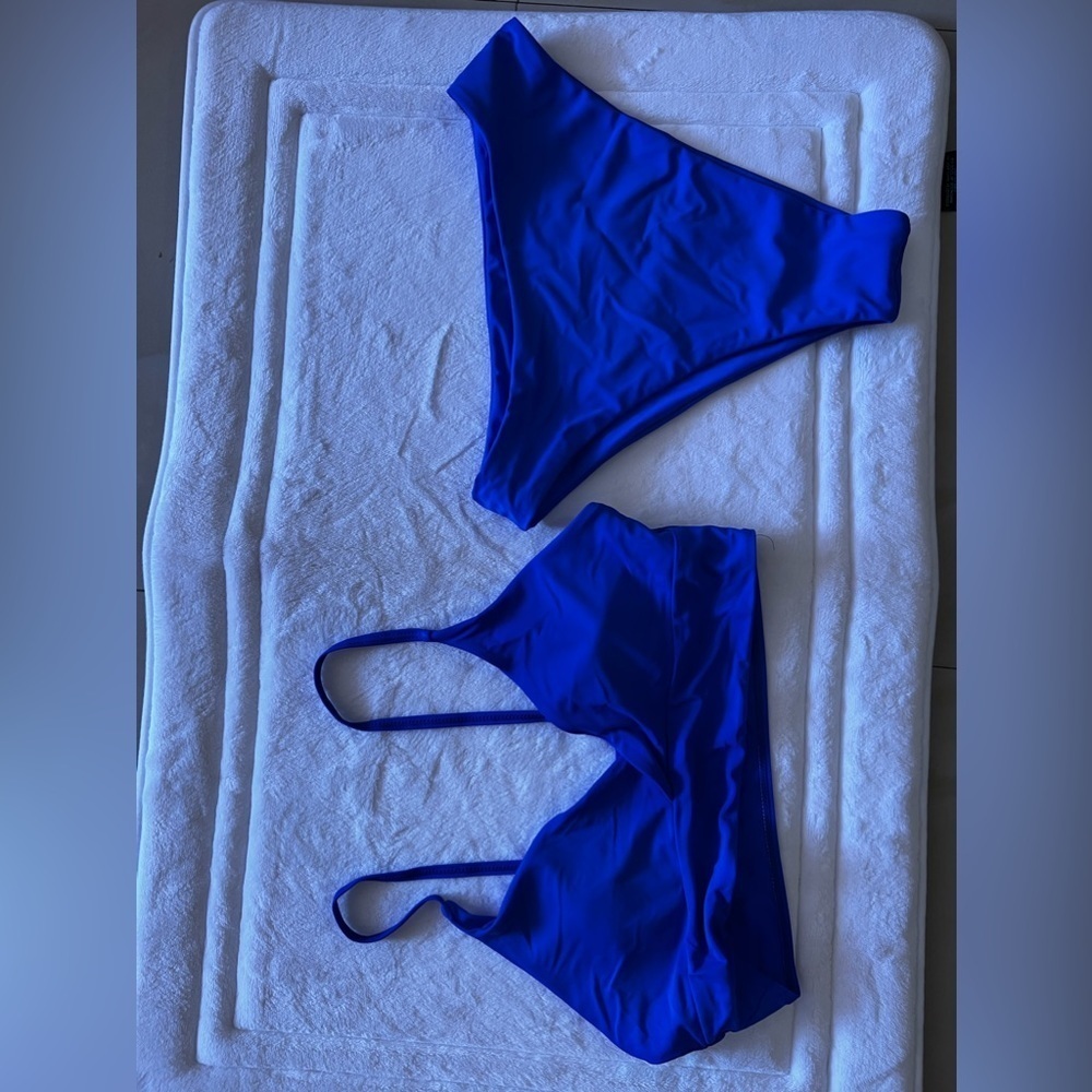 NWOT Womens Two Piece High Waisted Bikini unbranded size XL blue - Picture 6 of 14